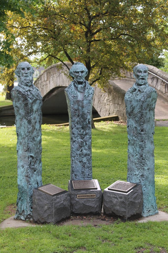 Founder's statues in Doty Park