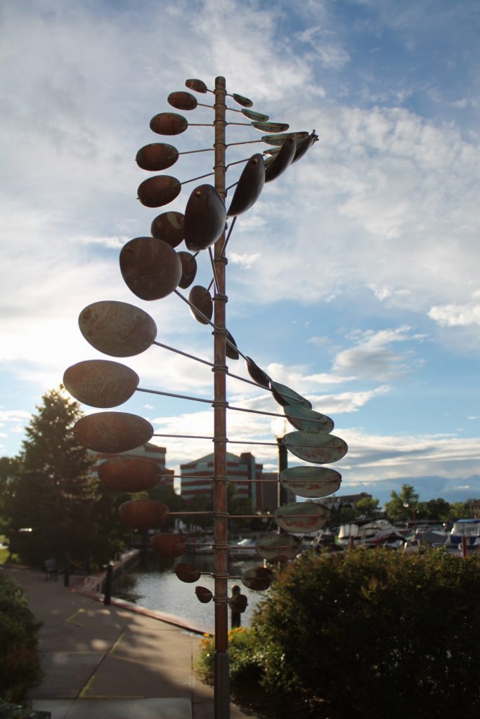 Wind Sculpture at Neenah Public Library