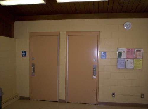 Bathroom entrance from lobby