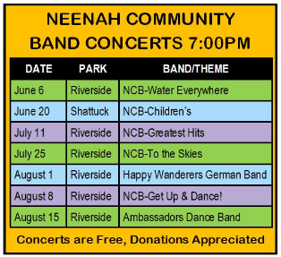 Neenah Community Band Summer Concert - Water Everywhere! @ Riverside Park